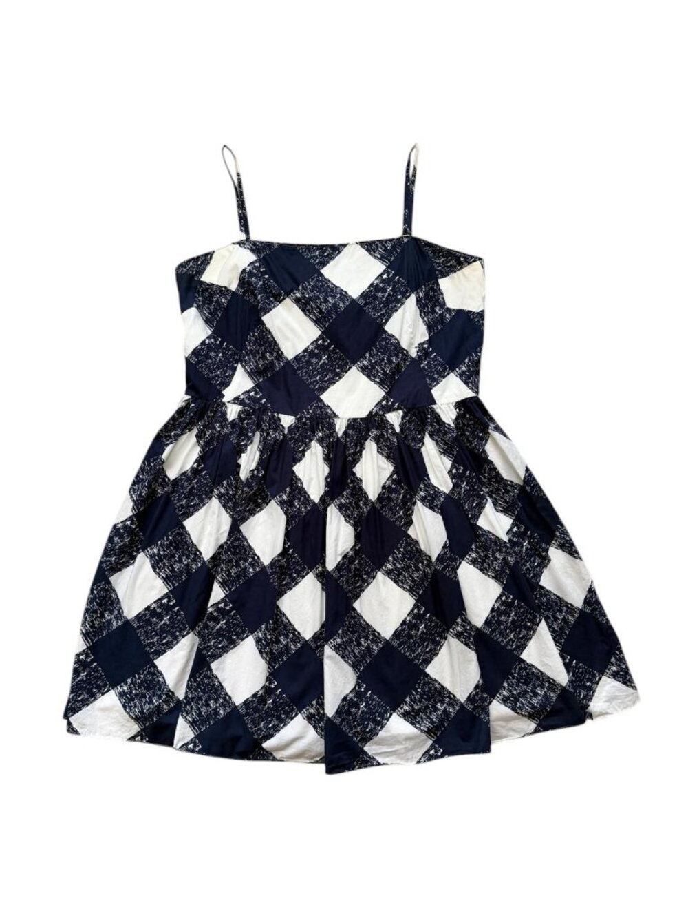 Boden 14R Black White Geometric Fit Flare Cami Dress.